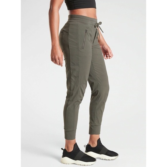 Athleta Trekkie North Drawstring Ripstop Jogger Pants Mountain Olive Green 0 - Picture 3 of 15
